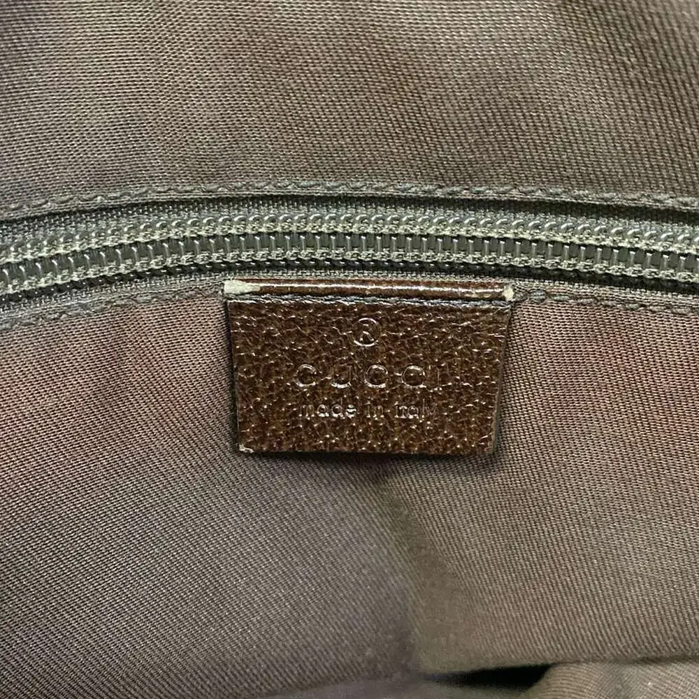 Gucci GG/Shelly Shoulder Bag 233052 Beige Dark Brown Jacquard Leather - Picture 8 of 15